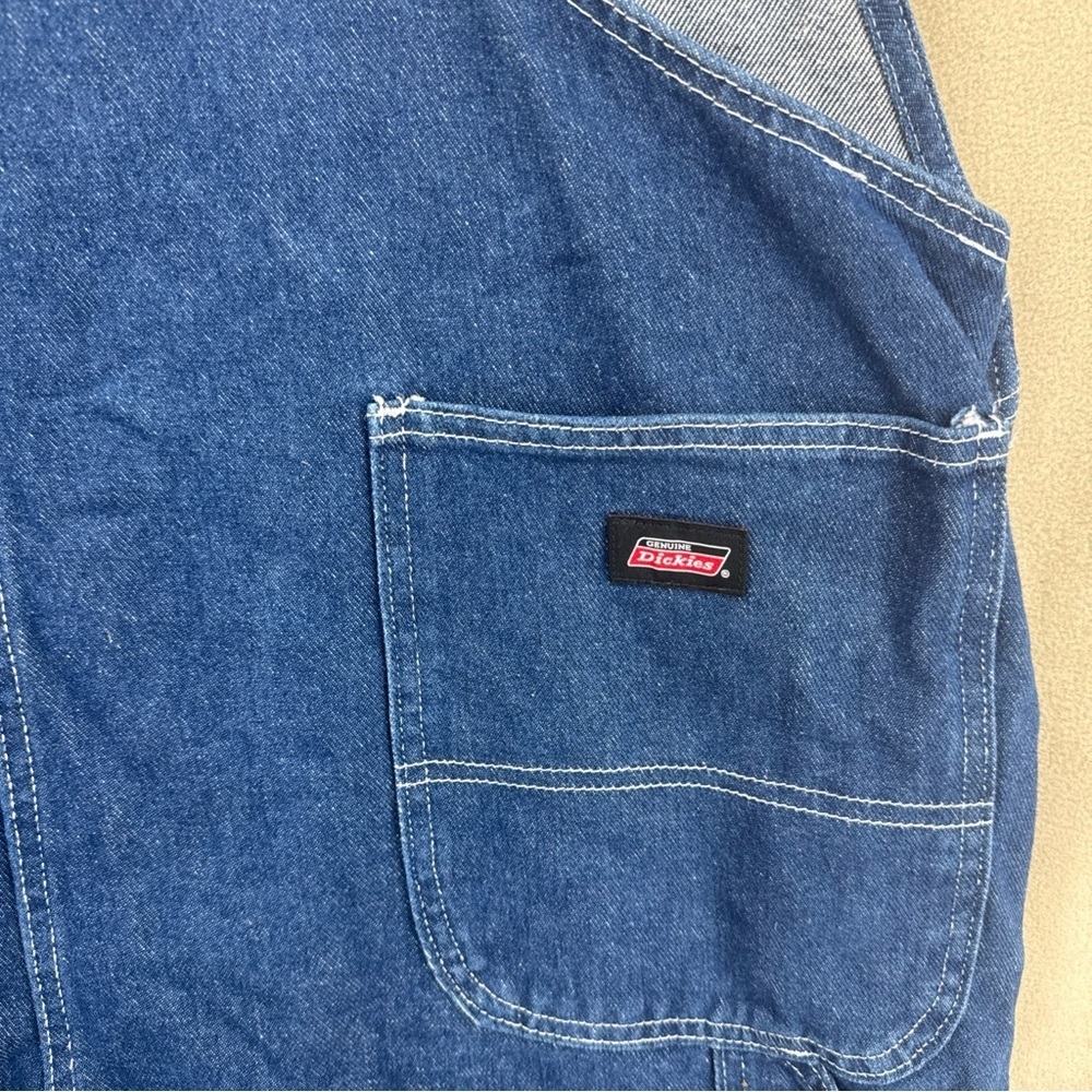 Dickies Bib Overalls Denim Workwear Men's Size XLR Chore Carpenter - Picture 10 of 14